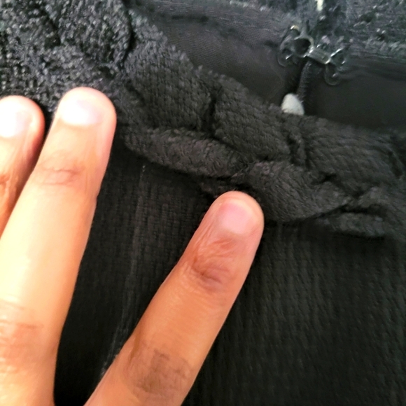 Entro Bohemian Mini Black Dress With Braided Neck And Gold Button Detail. Size M - Picture 7 of 9